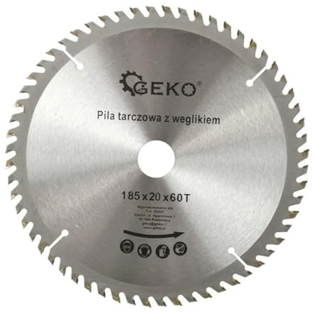 Lama per sega circolare da 185 mm, per legno, 185 x 20 mm, 60 denti