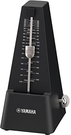 Yamaha MP-90BK Metrónomo negro clásico triangular estilo pirámide acabado mate para evitar huellas dactilares