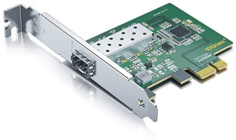 10Gtek® 10/100/1000Mbps Gigabit Netzwerkkarte (NIC) mit Intel 1210AS Chip | Ethernet Converged PCI Express Network Adapter | Single SFP Port | PCI Express 2.1 X1