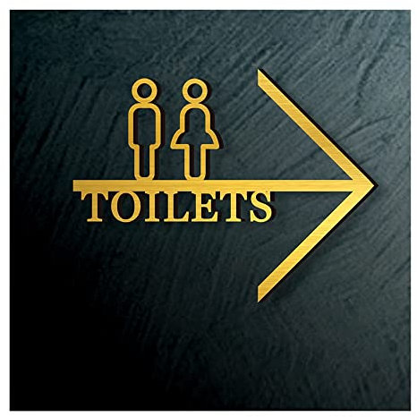 Toiletten-Pfeil-Acryl-Schilder, 30 X 23 Cm/11,8 X 9 Zoll Toiletten-Waschraum-Badezimmer-Türschild Toiletten-Pfeil-Führungstafel-Acryl-Schilder, 3D-Stereo-WC-Anzeige Toilette Badezimmer Geschäftsschild