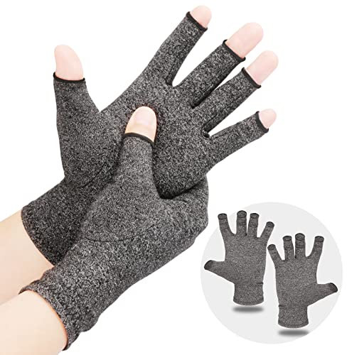 LetsLife Guanti a compressione per artrite per donne e uomini, vestibilità comoda, design senza dita, tessuto traspirante anti-umidità, tunnel carpale, reumatoide, tendinite, sollievo dal dolore e