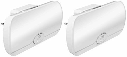 Northpoint 2er Set LED Steckdosen Nachtlicht Taschenlampe Weiß Wandleuchte Multifunktion Bewegungsmelder Induktionsladung Akku Notlicht (RGB Hintergrundbeleuchtung)
