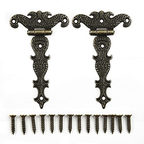 Schrankscharniere 2 stücke bronze zink legierung scharnier möbelbeschläge kolbenscharniere antike holzkiste dekorative scharnier reparatur kit möbel for zu hause