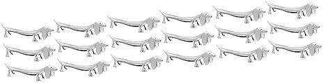 BESTonZON Porte Couteau Teckel 18 Pcs Repose- pour Chiot Porte-Vaisselle Repose-Couverts De Forme Originale Outil Repose- Oreiller De Decoration Table Bureau Alliage De Zinc Japon