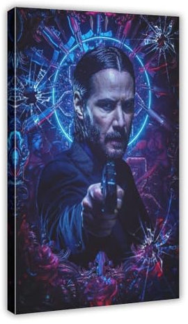 John Wick Reeves Filmposter, 10 Stück, Leinwand-Poster, Wandkunst, Dekor, Bild, Gemälde für Wohnzimmer, Schlafzimmer, Dekoration, Rahmen-Stil, 60 x 90 cm