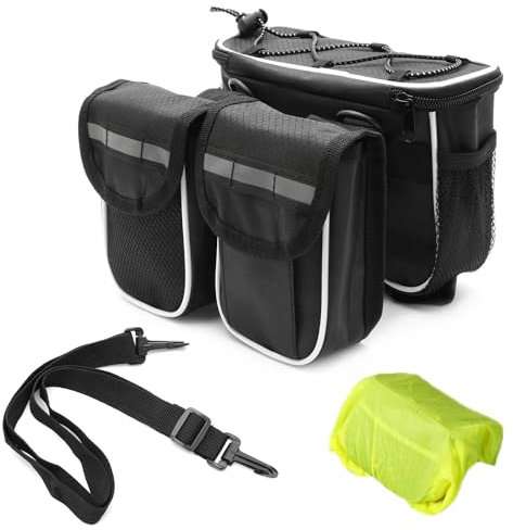 FL HUA Fahrrad Lenkertasche groß, Wasserdichter Fahrradkorb Tasche, Fronttasche Fahrrad Gabel Radfahren lenkertasche für, Mountainbike, Rennrad, Scooter