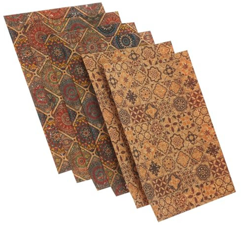 NUOBESTY 6blätter Weichlederartiger Korkstoff Natürliche Korktextur Langlebiger Flexibler Diy Bastelstoff Für Nähprojekte Und Dekorative Handarbeiten