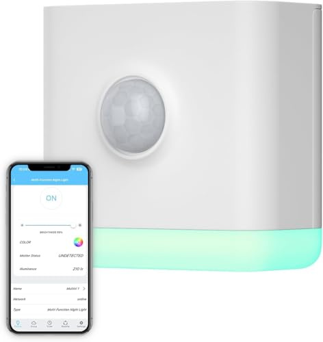 THIRDREALITY Multi-Function Night Light（Typ F）, Zigbee Repeater, 3-in-1 Combines a Motion Sensor, a Illumination Sensor and RGB Color Night Light, 1-100% Adjustable Brightness, Zigbee hub Required