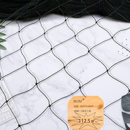 Rete Anti Uccelli Rete Anti Piccioni - Nero Rete Giardino Maglia da 1in Per Voliere Rete Protezione per Laghetto Proteggere Piante Frutta Fiori Allontana Gli Animali (7.5mx15m-1in)