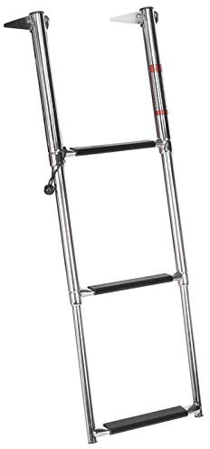 Échelle de Bateau, échelle Télescopique en Acier Inoxydable à 3 Marches, échelle Télescopique de Plate-Forme de Bain en Acier Inoxydable, Marche Extensible pour Bateau Yacht,
