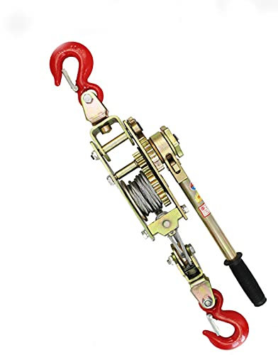 2/3/4 Ton Come-Along Cable Puller Hand Winch with Double Hook - Vehicle Rescue Power Puller, Automotive Hoist Cable Puller - Cable Rope Hand Winch
