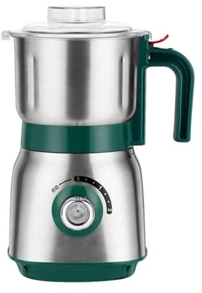 hxoity Electric Coffee Grinder Food Processor 500W Wet & Dry Grinder Coffee Mill Stainless Steel Jar & Blades For Coffee Spice Spices Chutney 2 Speed Pulse - Detachable Bowl 600ML Capacity(Green)