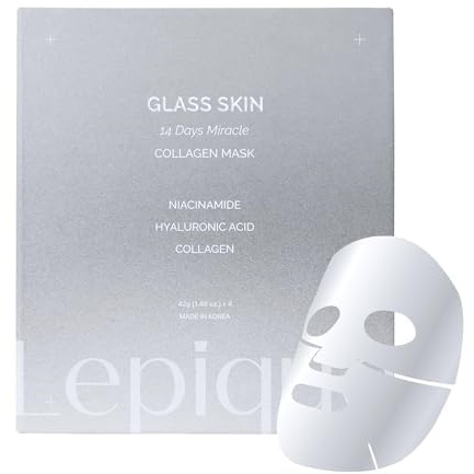 Glashud 14 dagar miracle kollagenmask 42 g x 4ea ultimat nattmask, högre seruminnehåll, hyaluronsyra, niacinamidserum, koreansk ansiktsmask, ansiktsmask
