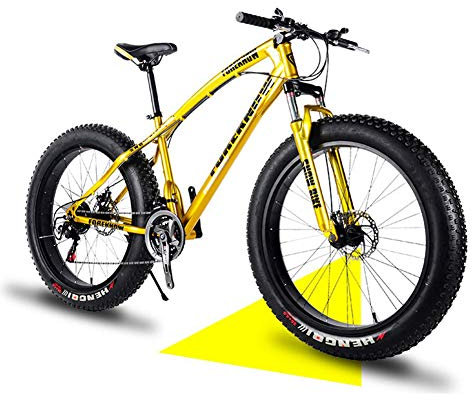 24-Zoll-Mountainbike mit dickem Reifen, Hardtail-Mountainbikes für Erwachsene, Männer und Frauen mit mechanischer Scheibenbremse mit Vorderradfederung, rutschfestes Mountainbike aus Karbonstahl, GOL
