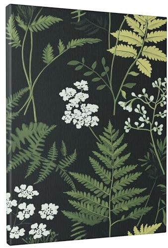 Botanischer Farn Wandkunst, grüne und weiße Blätter, von der Natur inspirierte Heimdekoration für Wohnzimmer, Schlafzimmer, Büro, ungerahmt, 20,3 x 30,5 cm