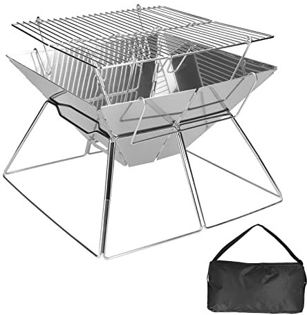 Choal BBQ Grill Portable Camping Stove Campfire Stand with Carrying Bag for Cooking Camping Picnic Backpacking Hiking BBQ