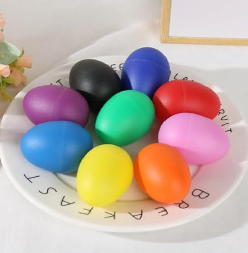 Eier Maracas,10pcs Eier Shaker Set,Egg Shaker Musik Percussion Klangeier,Musical Egg Shaker,Musikinstrument Egg Shaker,Schütteleier für Kinder,für Musikalische Früherziehung Party