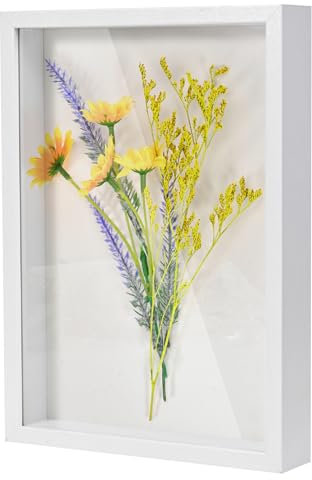 Peevisap 3D Bilderrahmen zum Befüllen,20 x 29 cm objektrahmen,3 cm bilderrahmen tief,bilderrahmen weiß,für A4-Fotos, Kunstwerke und Dekorationen,Kann an die Wand gehängt oder auf einen Tisch gestellt
