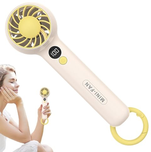 Mini ventilatore portatile, a basso rumore, regolabile, con batteria a lunga durata, dispositivo di raffreddamento per lavoro, ganci pieghevoli per tenere ganci pieghevoli