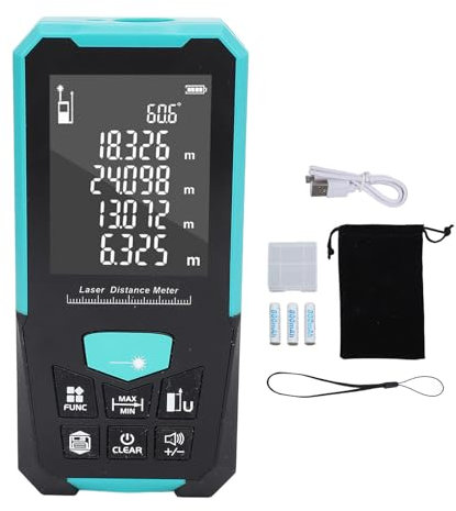 Ransfinder de Gearwell, medidor de Distancia Digital, Dispositivo de medición láser de 150 m, medidor de Distancia portátil con Carga USB