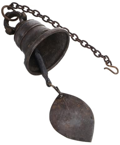 Operitacx Cloche à Vent Feng Shui Vintage Métal avec Carillon De Temple Chanceux à Suspendre pour Décorations Intérieures Et Extérieures Bénédiction pour Jardin Et Entrée