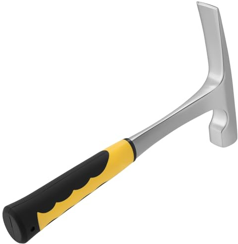 ZOENHOU Martillo geológico con mango, 600 g, martillo geológico de exploración geológica, 30 cm de acero al carbono, martillo de ladrillo para perforación de rocas y mampostería