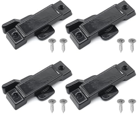 4 Pack Multipurpose Window Sash Lock Mounting Hole Centers Sturdy Iron Materials Finish with Screws for Sliding Window