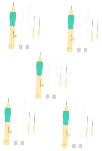 jojofuny 5 Sätze Stanznadel Kit für Stickerei DIY Stickwerkzeug Magische Sticknadel Zubehör für Projekte für Handarbeiten und Bastelarbeiten Leicht und Komfortabel der Handhabung