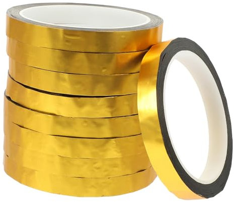 DOITOOL 9 Rouleaux Ruban Adhésif Décoratif Métallisé Or Pack pour Artisanat Décoration de Bateau Autocollant Durable