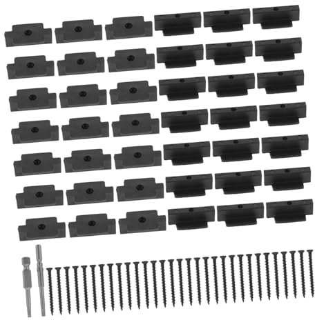 DIYEAH 1 Ensemble Kit de Fixation Invisible Plastique pour Terrasse Composite de Fixation Rapide Clips Vis Incluant Embouts