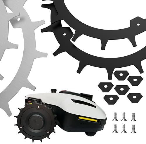 ROBO CLAWS Punte per MAMMOTION YUKA Mini – Premium Black Line – Rivestimento nero – Acciaio inossidabile – Viti svasate – Aiuto alla trazione per robot tosaerba – Accessori per la cura del prato (nero