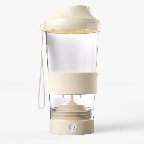 NAPASA 18oz Tritan Electric Protein Shaker Bottle,USB C Rechargeable Small Electric Mixer Shaker Cups Smooth for Protein Powder and Meal Replacement Shakes,Portable,Clear Markings,Leak-Proof&BPA-Free