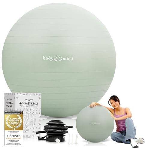 Body & Mind® Gymnastikboll med Pump – Anti-Burst, 55/65/75 cm