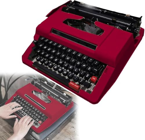 Manuell skrivmaskin, vintage mekanisk skrivmaskin med bärbart fodral, lätt att använda för anteckningar eller bokstäver