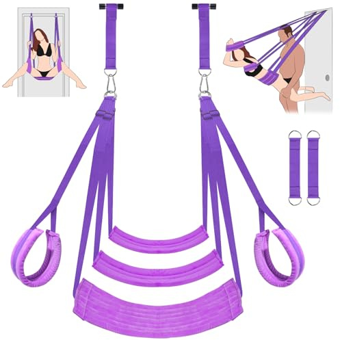 Door Sex Swing, BDSM Sex Swings, Sturdy Comfortable Sex Toy, Easy Setup Adjustable Sex Straps with Thick Cushions, Adult Toy, Easy and Convenient Door Installation Sex Furniture, Adult Couple Toy