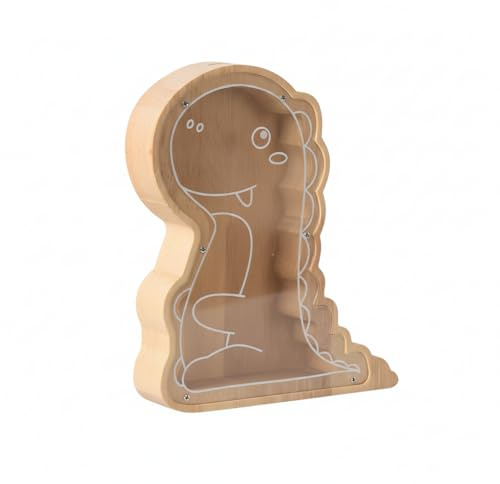 Dinosaurier Spardose für Kinder Jungen Spardosen aus Holz Dino Sparbüchse | Lustige Kinderspardose Holzspardose für Scheine Geldsparbox Geld Sparen Box Gelddose Kind Gut für Geschenk und Dekoration