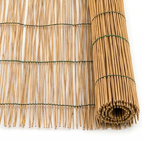 MAKA Arella in Bambù Naturale Frangivista per Esterno 4-5 mm, Canniccio Ombreggiante per Giardino Terrazzo Balcone, Stuoia in Canna Bambù per Recinzione Decorativa e Privacy (1.2x3 metri)
