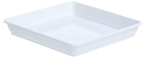Sottovaso per piante in plastica, 5 pezzi, sottovaso per piante, per interni ed esterni, quadrati, colore bianco, 30 x 30 cm