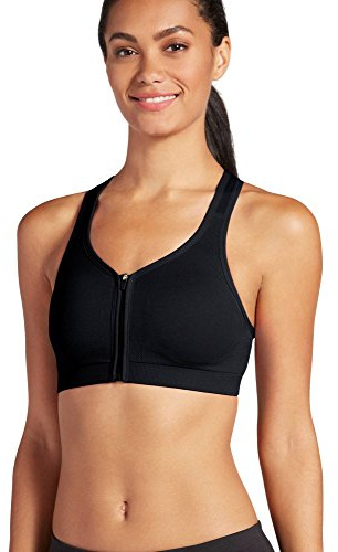 Jockey Damen Mid Impact Sport-BH mit Reißverschluss Vorne Sport-BH