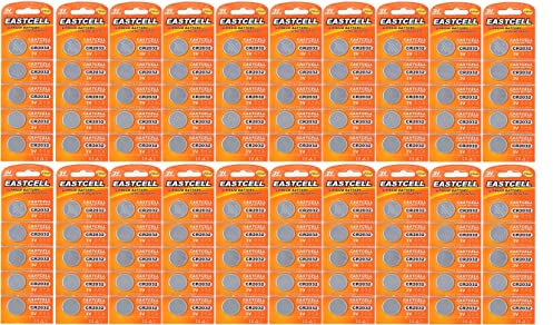 EASTCELL FBA - 100 batterie a bottone al litio CR2032, 3 V, 210 mAh (20 blister da 5 batterie)