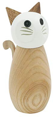 Peterson Housewares Cat Salt or Pepper Mill - Wooden Spice Grinder