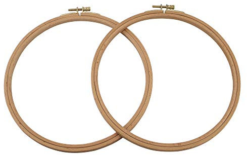 guofa Stickrahmen, 20,3 cm, rund, Buchenholz, Kreuzstichrahmen, dekorative Stickrahmen, zum Basteln, 2 Stück