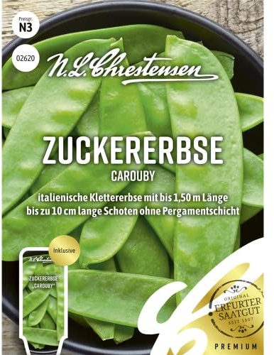 Zuckererbse Carouby, italienische Klettererbse mit bis 1,50 m Länge, Samen
