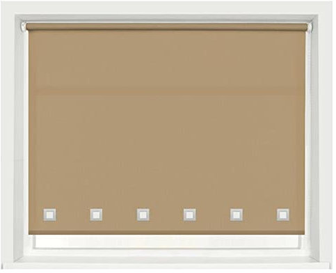 100% Polyester Square Eyelet Trimmable Daylight Roller Blinds (60cm Wide x 165cm Drop, Cappuccino)