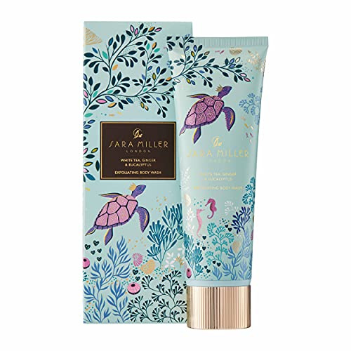 Sara Miller Peeling-Duschgel, weißer Tee, Ingwer und Eukalyptus, 150 ml