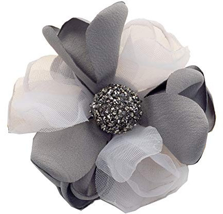 KABELIFE Elegant Blume Haarnadel Haarspangen Haarschmuck Blume Brosche für Frauen Party (Grau)