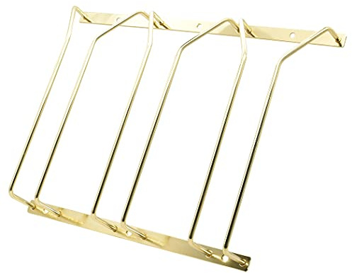 ZOOHOT Weinglashalter, 24,5 cm, unter Kabinett, zum Aufhängen, Weinglashalter mit Schraube, für Bar, Küche, goldfarbenes Finish (3 Reihen, 1 Packung)