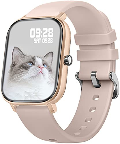 findtime Smartwatch Fitness Armbanduhr mit personalisiertem Bildschirm Sportuhr Musik Kamera Puls Schrittzähler Fitnessuhr Herren Damen Smart Watch für Andriod iOS kompatibel Gold