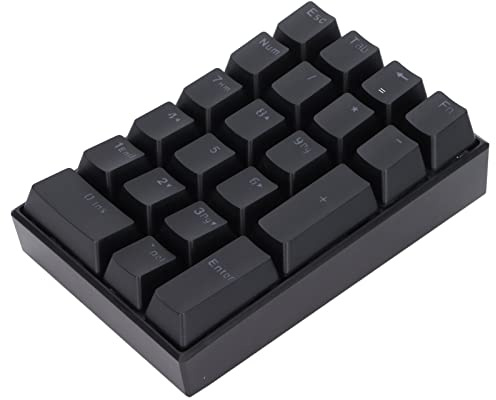 PUSOKEI Teclado Numérico Inalámbrico, Teclado Mecánico LED, Teclado Numérico Mecánico de 21 Teclas con Teclado Escalonado, Teclado con Cable, Plug and Play(Eje Rojo)