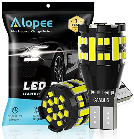 Alopee Pack de 2 Bombillas T15 W16W Led Canbus 12V/24V No Polaridad Rojo Recambio Coche para 921/912 Luces de Marcha Atrás, Intermitentes y Freno